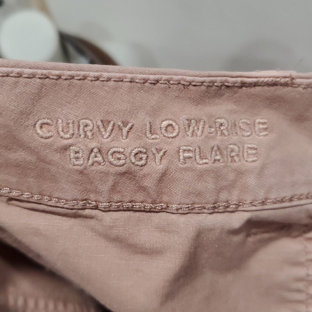 American Eagle Outfitters Snappy Stretch Curvy Low Rise Baggy Flare Pant Sz 16 - Picture 12 of 13